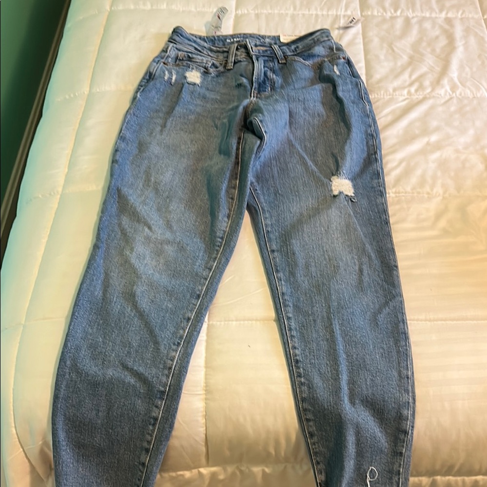 Stylish Blue Distressed Women's Jeans